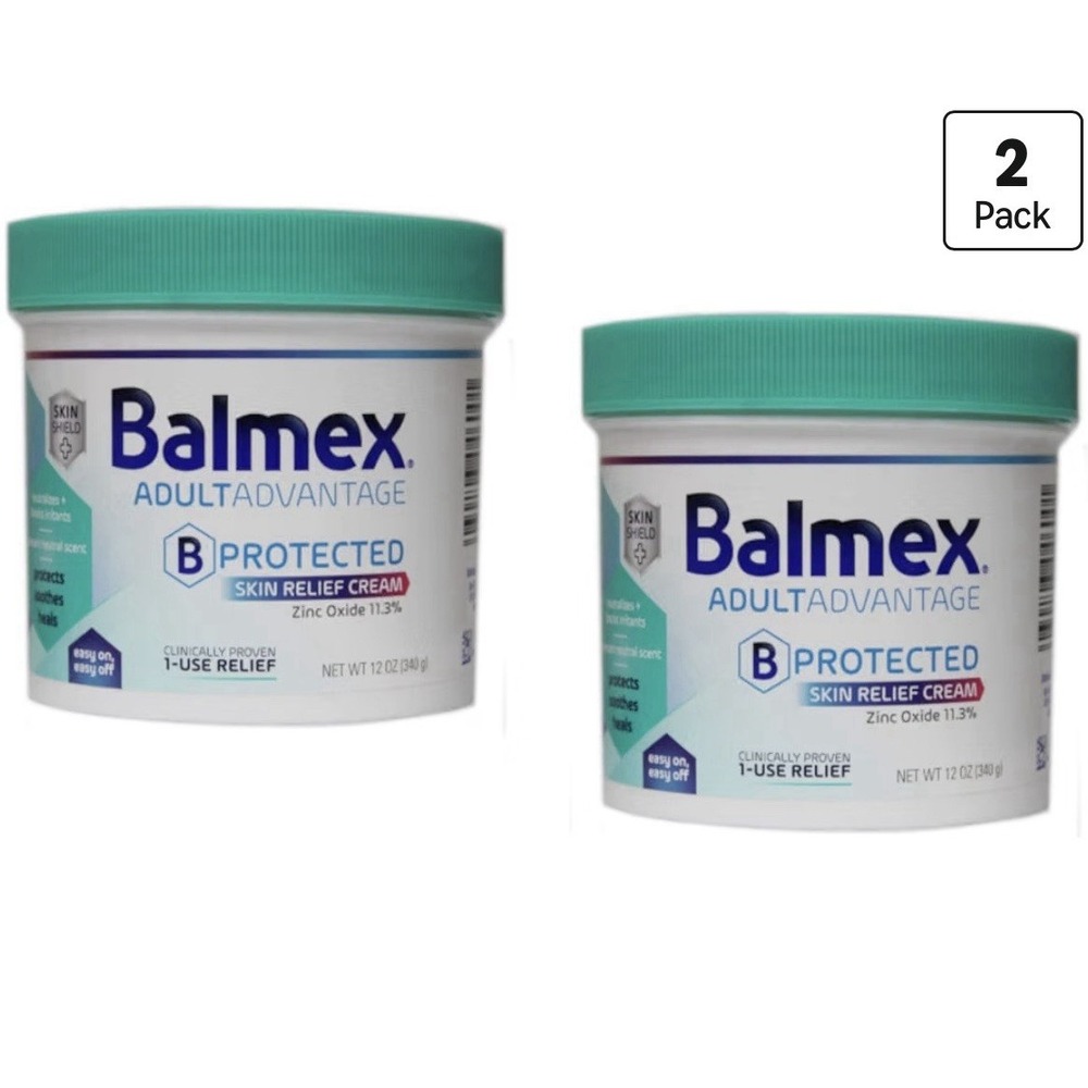 2 Pack Balmex Adult Care Rash Cream 12Oz Each